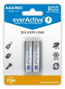 EverActive Silver Line nabíjecí baterie AAA (R03) 800 mAh 2ks / Ni-MH (EVHRL03-800)