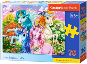 Puzzle Castorland 70 dílků premium - Jednorožci