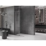 MEXEN/S - Velar posuvné sprchové dveře Walk-in 75 cm, transparent, grafit kartáčovaná 871-075-000-03-66