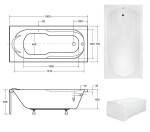 HOPA - Obdélníková vana VINDOBONA - Nožičky k vaně - Bez nožiček, Rozměr vany - 150 × 70 cm OLVVIN15