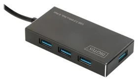 Digitus DA-70240-1 / USB hub / 4 porty / USB 3.0 / hliníkové tělo / napájecí adaptér 5V/2A (DA-70240-1)
