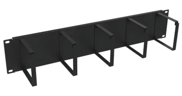 Solarix VP-05-2-00-B černá / Vyvazovací panel / 19" / 2U / ocelový (80191061)