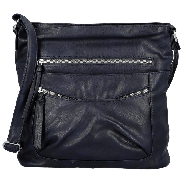 Trendy dámská koženková crossbody kabelka Tizia, tmavě modrá