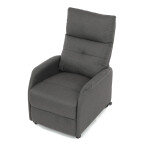 Křeslo polohovací, eletrické, šedá látka.