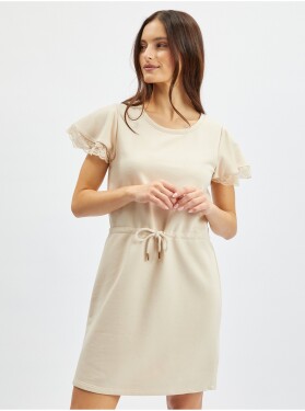 Béžové dámské mikinové šaty krajkou ORSAY