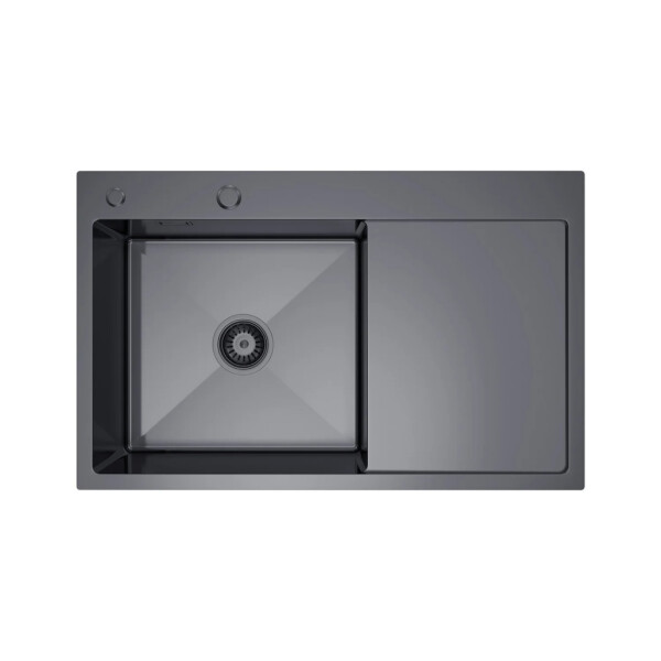 VELAZO - Kuchyňský dřez z oceli 78 x 49 PVD grafit s odkapávačem vpravo VELAZ7849LB