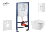 GROHE - Rapid SL Set předstěnové instalace, klozetu Oudee a sedátka softclose, tlačítko Skate Cosmopolitan, alpská bílá SANI11BA3113