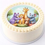 Obrázek Jedlý papír na dort Safari kamarádi sedící