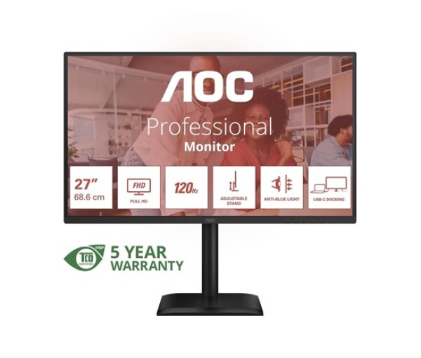 AOC MT 27" 27E4CV - 1920x1080,IPS,120Hz,1xHDMI,1xDP,USBhub,USB-C,PD,RJ45,Repro,Pivot EDF_1681355