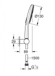 GROHE - Rainshower SmartActive Sada sprchové hlavice 130 9,5 l/min, 3 proudy, držáku a hadice, chrom 26580000