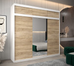 Šatní skříň Abi T1 s nástavcem Barva korpusu: Bílá, Rozměry: 250 cm, Dveře: Dub artisan