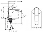 HANSGROHE - Vivenis Umyvadlová baterie 80, s výpustí, EcoSmart, matná černá 75010670