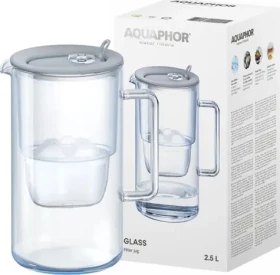 AQUAPHOR Glass 2,5 l šedá + 1x filtr / Filtrační konvice / filtr: Maxfor Plus Mg (4744131010182)