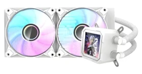 DarkFlash DV240S bílá / AiO chladič CPU / 2x 120 mm / ARGB podsvícení / 800-1800 RPM / 30 dB / Intel + AMD (DV240S WHITE)