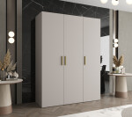 Šatní skříň Abi Bari 1 Rozměry: 100 cm, Pásky / úchyty: Zlatý, Barva korpusu + barva dveří: Kašmír + Kašmír