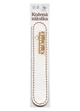 Kožená záložka obšitá Tramvaj