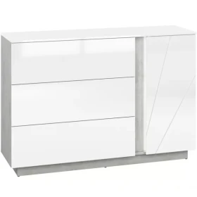 Komoda Lumens 138 cm, bílá / beton