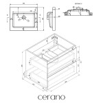 CERANO - Koupelnová skříňka Carole - černá matná + umyvadlo z lit. mramoru Ovo - bílá lesklá - 55,5x53x46,5 CER-368922