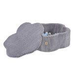 PLUSH NEST PLUSH NEST Suchý bazén Květinová zóna Prémiový manšestr šedý 95 × 30 cm s podložkou a 200 míčky