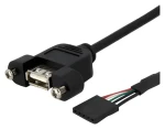 StarTech USB kabel s montáží na panel černá / Kabel / USB A / 0,3 m (USBPNLAFHD1)