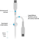 Fixed FIXDLS-CC2-WH 2× USB-C 60W, datový, 2m, bílý