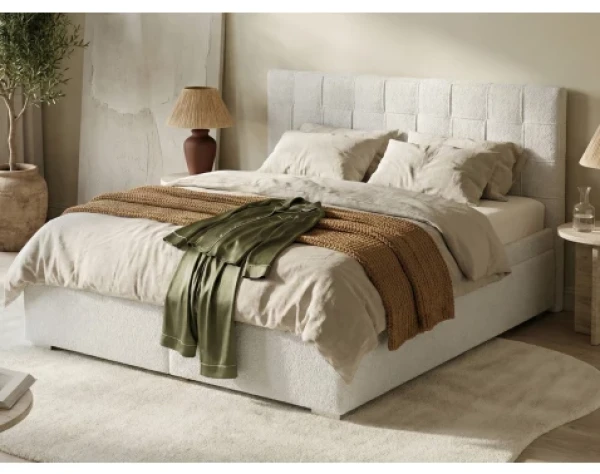 Postel Fendi 180x200 cm, světle šedá látka