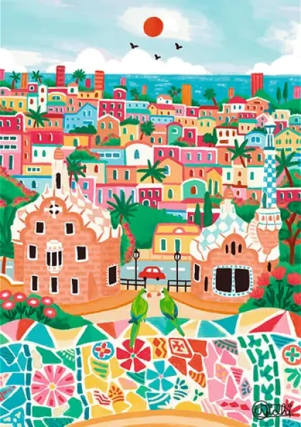 Trefl - Puzzle - Premium Plus The Art of Colour: Barcelona, Španělsko
