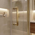 REA - Sprchový kout Bruno 100x80 Brush Gold REA-K3601
