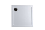 H K - Sprchový kout MELODY BLACK LINE R808, 80x80 se zalamovacími dveřmi včetně sprchové vaničky z litého mramoru MBLINER808/THOR-80SQ