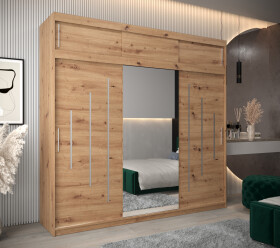 Šatní skříň Abi Y1 s nástavcem Barva korpusu: Dub artisan, Rozměry: 250 cm, Dveře: Dub artisan