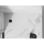 MEXEN/S - Stone+ obdélníková sprchová vanička 130 x 90, bílá, mřížka černá 44109013-B
