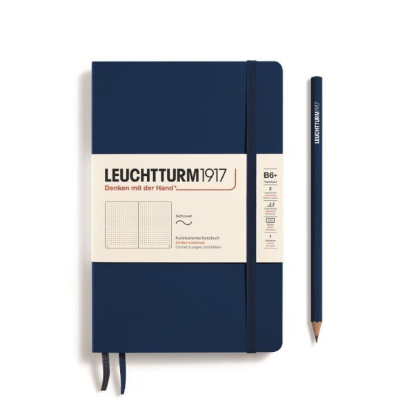 Leuchtturm1917 Zápisník Navy Softcover B6+ tečkovaný