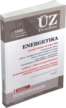 ÚZ 1535 Energetický zákon, podpora v době krize, podporované zdroje energie, hospodaření energií