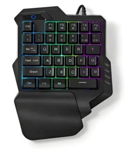 Nedis Herní klávesnice jednoruční / Klávesnice / membránová / RGB / USB-A / kabel 1,6 m (GKBDS110BK)