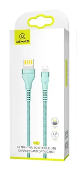 USAMS SJ360 Ultra Tenký Datový Kabel Lightning azurová (6958444970622)