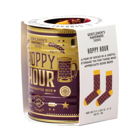 GENTLEMEN'S HARDWARE Pánské ponožky v dárkové plechovce Beer, hnědá barva, textil