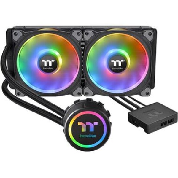 THERMALTAKE Floe DX RGB 280 černá / AIO vodní chladič CPU / 2x 140 mm / 1400 RPM @ 26.2 dB / 60.87 CFM (CL-W257-PL14SW-A)