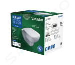 DURAVIT - D-Code Závěsné WC, Rimless, sedátko SoftClose, bílá 45700900A1