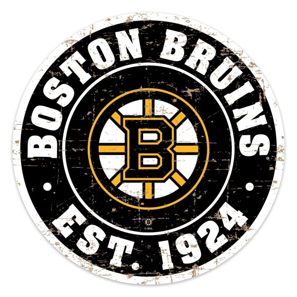 Mustang Cedule Boston Bruins NHL 22" Round Distressed Logo
