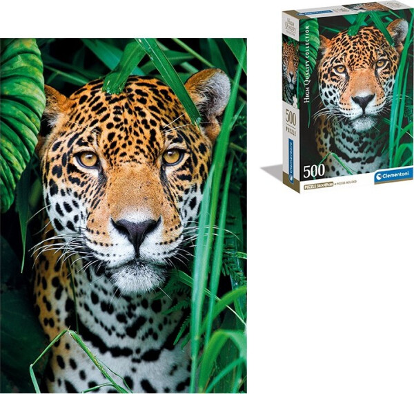 Puzzle 500 dílků Jaguar v džungli Compact - Clementoni