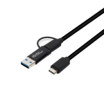 MicroConnect kabel USB-C s USB 3.0 A adaptérem 1m černá / 5000Mbit/s (USB3.1CCA1)