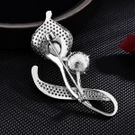 Brož Swarovski Elements Amedee - květina, Modrá