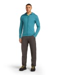 Pánská merino mikina s kapucí ICEBREAKER Mens 260 Quantum IV LS Zip Hood, Topaz velikost: L