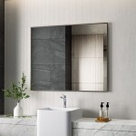 Erga Rectangle, obdélníkové zrcadlo 100x80 cm, černý rám, ERG-V01-RECTAGLE-1080-BK