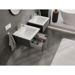 MEXEN/S - Orio koupelnová skříňka 50 cm s umyvadlem Otis, 1 šuplík, grafit mat/bílá mat 91A10-05023-1-BF66-W18M01
