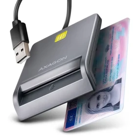 AXAGON CRE-SM3T, USB-A FlatReader čtečka kontaktních karet Smart card (eObčanka), kabel 1.3m (CRE-SM3T)