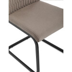 Židle jídelní, cappucino látka, černý kov