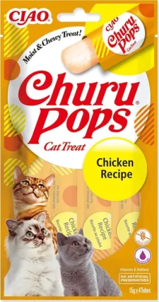 INABA Churu Pops kuře 4x15 g / Pamlsek pro kočky / bez obilovin (352078)