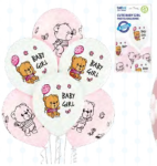 Baby Girl balónky 6 ks 30 cm Baby Girl balónky 6 ks 30 cm