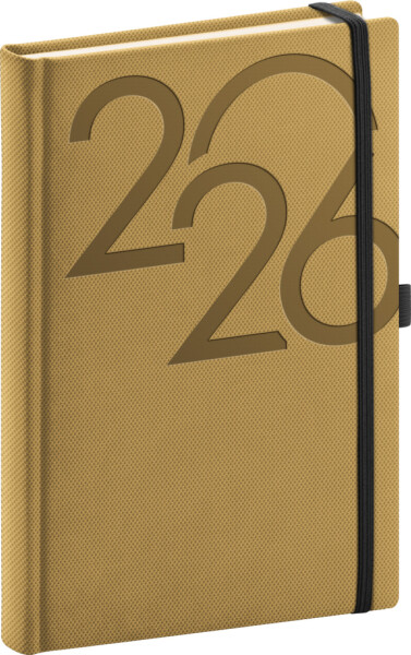 Diář 2026: Ajax - zlatý, denní, 15 x 21 cm